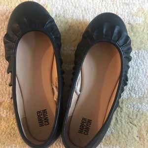 Harper Canyon Girl Black Leather Flat SZ 13